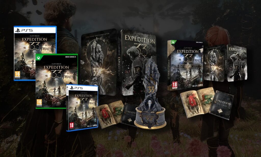 Coffret collector Clair Obscur Expedition 33 avec statuette, steelbook et artbook