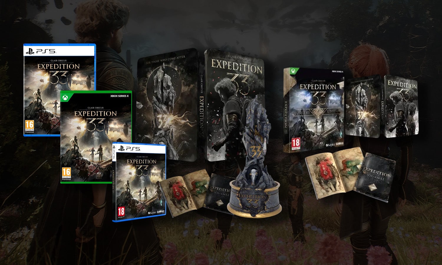 Coffret collector Clair Obscur Expedition 33 avec statuette, steelbook et artbook