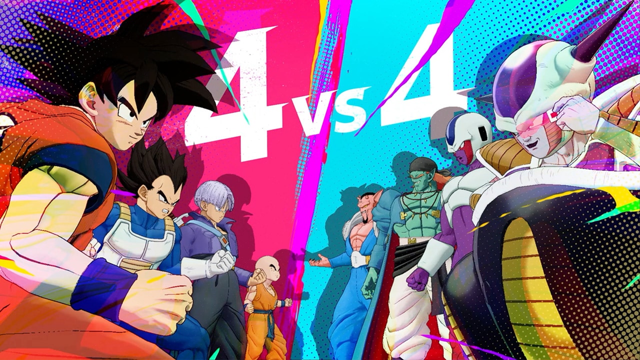 Héros de Dragon Ball Gekishin Squadra réunis pour un combat en équipes 4 contre 4